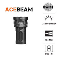 Đèn pin siêu sáng ACEBEAM X50 độ sáng 21000 lumen độ hoàn màu CRI 95 chiếu xa 494m pin tích hợp cổng sạc xả USB C Đèn Đèn pin