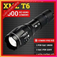 Đèn pin siêu sáng bóng led xml t6 police bin mini cầm tay chống nước tự vệ chuyên dụng -KSHN