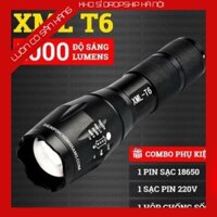 Đèn pin siêu sáng bóng led xml t6 police bin mini cầm tay chống nước tự vệ chuyên dụng -KSHN