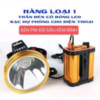 Đèn pin siêu sáng .đèn đội đầu có sạc dự phòng dung lượng lớn sử dụng 15h