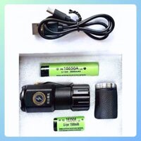 Đèn pin siêu sáng đèn pin mini cầm tay dã ngoại cao cấp vỏ nhôm có nam châm gắn tiện dụng sạc bằng USB typeC kháng nước