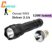 Đèn pin siêu sáng led osram NM1 1200 lumen đèn bin cầm tay chiếu xa hợp kim nhôm chống nước nhỏ gọn pin 18650 502B