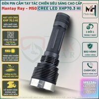 Đèn pin siêu sáng Manta Ray M50 tác chiến LED XHP70.3 HI chống nước IP68 pin 21700 cao cấp, Đèn cầm tay siêu sáng