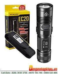 Đèn pin siêu sáng Nitecore EC20 với 960lumens chiếu xa 220, bóng CREE XM-L2 U2
