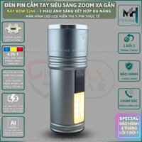 Đèn pin siêu sáng RAY BOW 1266 chiếu xa 850 mét công suất 50W siêu sáng ZOOM sáng xa gần sạc ngược cho điện thȯại
