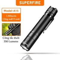Đèn Pin Siêu Sáng SUPERFIRE A15 8W Đèn Pin LED Mạnh Mẽ Mini EDC Đèn Pin USB-C Sạc 18650 Đèn Lồng Cho Cắm Trại Ngoài Trời Chiếu Sáng Khẩn Cấp Đèn Flash