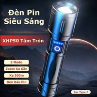 Đèn pin siêu sáng XHP50 chiếu xa 500m A998 có Zoom xa gần, chống thấm nước IP65, đèn pin cầm tay 3 chế độ chip Cree