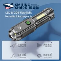 Đèn pin SMILING SHARK SD1005 Type-C có thể sạc lại thu phóng ánh sáng không thấm nước sử dụng cắm trại di động COB
