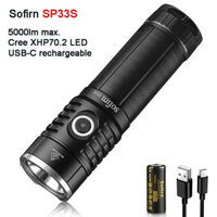 Đèn Pin Sofirn SP33S LED CREE XHP70.2 2024 khả năng chiếu sáng 5000 Lumen Siêu Sáng Pin 26650 Sạc Thân BH hai năm [MeTro