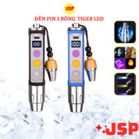 Đèn pin soi cua đèn soi đá quy TIGER LED JSP siêu sáng 3 màu giấy tờ kèm dây sạc