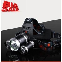 đèn pin soi ếch - Đèn pin đội đầu 3 bóng LED Siêu sáng cao cấp Cree T6, Bảo Hành 1 Đổi 1 - TẶNG KÈM 2 PIN SẠC  Dbest