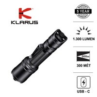 Đèn pin tác chiến phản ứng nhanh KLARUS XT11R độ sáng 1300 lumen chiếu xa 300m cổng sạc USB type C kèm theo pin 2600mAh