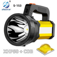 Đèn pin tìm kiếm mạnh mẽ, đèn pin công suất lớn, pin lithium có thể sạc lại, có chức năng sạc dự phòng, di động