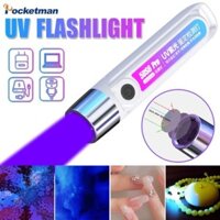 Đèn pin UV 365nm Đèn đen USB có thể sạc lại Đèn LED cực tím Blacklight Woods Đèn phát hiện di động huỳnh quang mạnh mẽ