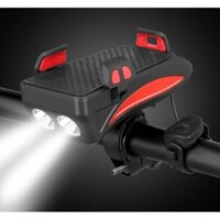Đèn pin xe đạp 4 trong 1: kết hợp Giá kẹp điện thoại, Sạc điện thoại, Còi điện đa năng – DX15