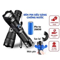 Đèn Pin XHP Siêu Sáng Cầm Tay Pin Trâu - Đèn siêu sáng mini, vỏ kim loại chống nước bền bỉ
