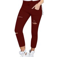 Đen Quần Jeans Rách Nữ B @ P S Skinny Denim Nữ Push Up Quần Jegging Quần Lưng Cao Co Giãn Ôm Bút Chì quần Plus Kích Thước