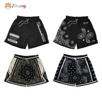 Đen Quần Short Bóng Rổ Phối Lưới Thời Trang Năng Động