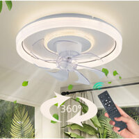 Đèn quạt Bắc Âu 360° Đèn LED lồng xoay hiện đại tối giản im lặng cho phòng khách Phòng ngủ ăn