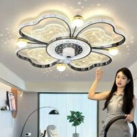 Đèn quạt ốp trần phản chiếu trăng sao có điều khiển từ xa,Quạt trần dành cho trần thấp động cơ tiết kiệm điện