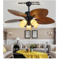 Đèn quạt trần cánh lá 5 chao HAPOVA BITSY 8023