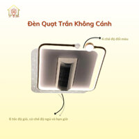 Đèn Quạt Trần Không Cánh Gắn Đèn Chiếu Họa Tiết Ngôi Sao 3D 50x50 Sang Trọng