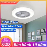 Đèn quạt trần phòng khách có điều khiển từ xa Đèn quạt im lặng Đèn trang trí phòng khách