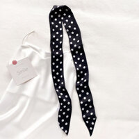 Đen Ruy Băng Thắt Dây Cổ Lụa Khăn Nữ Phù Hợp Với Áo Sơ Mi Nhỏ Dây Buộc Tóc Streamer 2025 Phong Cách Mới Cổ Phụ Kiện