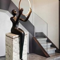 Đèn sàn điêu khắc trừu tượng hình người Bắc Âu, mô hình phòng khách sạn, hành lang, lối đi, trang trí nghệ thuật chào mừ