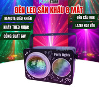 Đèn sân khấu 8 mắt 128 hiệu ứng chiếu chớp led lazer nháy theo nhạc phòng karaoke bảo hành 12TH PUNY