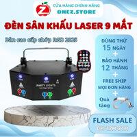 Đèn sân khấu Laser 9 mắt cảm biến âm thanh nháy theo nhạc đèn bay phòng vũ trường quán karaoke