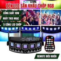 Đèn sân khấu LED chớp RGB Cảm Ứng Âm Thanh - điều khiển từ xa dành cho phòng hát karaoke phòng bay sân khấu PUNY