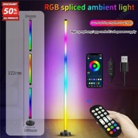 Đèn sàn LED thông minh RGB Pickup Đèn xung quanh Đồng bộ hóa âm nhạc Hẹn giờ chiếu sáng góc Đèn đứng hiện đại cho phòng ngủ Trang trí chơi game 122CM