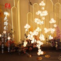 Đèn Sàn Thân Cong Chữ S Bằng Sắt 16 Bóng Led Decor Lối Đi Sảnh Tiệc,Nhà Hàng, Ánh Sáng Vàng Ấm