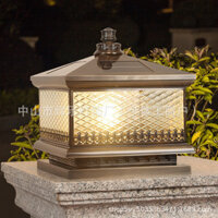 Đèn Sân Vườn Biệt Thự, Đèn Trụ Tròn, Đèn Trụ, Cột Cửa, Chống Thấm Nước, Đèn Tường Đồng, Năng Lượng Mặt Trời