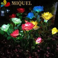 Đèn sân vườn MIQUEL, 5 đầu hoa hồng LED năng lượng mặt trời Đèn hoa hồng, trang trí ngoài trời Mô phỏng bãi cỏ cảnh quan
