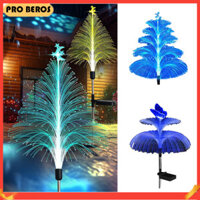 Đèn sân vườn năng lượng mặt trời PRRR, Đèn sứa có bướm, Đèn trang trí cây thông Noel, Thay đổi 7 màu chống nước