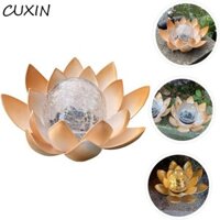 Đèn sen năng lượng mặt trời CUXIN, Đèn năng lượng mặt trời sân vườn hình hoa sen chống nước, Đèn phong cảnh không dây Nhựa cầm tay nứt bóng đèn sân vườn ngoài trời