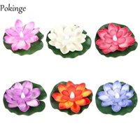 Đèn Sen POKINGE, Cây Hoa Giả Trang Trí Đèn Lồng Sen Nhiều Màu Sắc, Đèn LED 10cm / 14.5cm EVA Đèn Ngủ Nến Điện Tử Đài Phun Nước