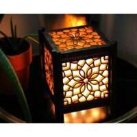 Đèn Shoji hoạ tiết hoa sen trang trí nhà cửa