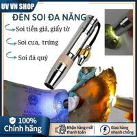 Đèn soi đá quy 3 màu BK02 Trắng Vàng Tím kèm sạc pin đèn soi cua gạch soi tiên giả JSP tặng đá ruby