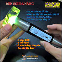 ĐÈN SOI Đá quý, Ngọc, Giấy tờ, Tiền, Cua, Trứng - 3 màu Trắng Vàng Tím 6 chế độ soi KÈM SẠC PIN