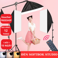 Đèn studio chụp ảnh sản phẩm chân đèn 2m kèm Softbox 50x70 cm hỗ trợ sáng quay phim livestream