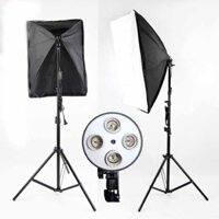 Đèn Studio softbox đui 4 bóng chân lớn chắc chắn