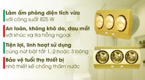 Đèn sưởi 3 bóng Kungfu KF-DS3