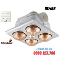 Đèn sưởi 4 bóng âm trần có điều khiển Heizen-HE4BR