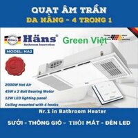 Đèn Sưởi Âm Nhà Tắm Công Nghệ Đức HA2 Âm Trần Mới Nhất N2024