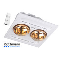 Đèn sưởi âm trần 2 bóng Kottmann K9-R, 550W, Điều khiển từ xa, BH 3 năm