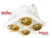 Đèn sưởi âm trần 4 bóng Braun Kohn BU04G (không khiển)