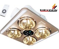 Đèn sưởi âm trần 4 bóng Heizen HE-9, 1180W, thông gió, chiếu sáng LED, Điều khiển từ xa, BH 5 năm